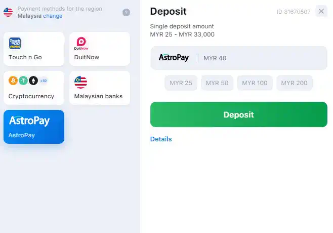 1win Deposits in Malaysia