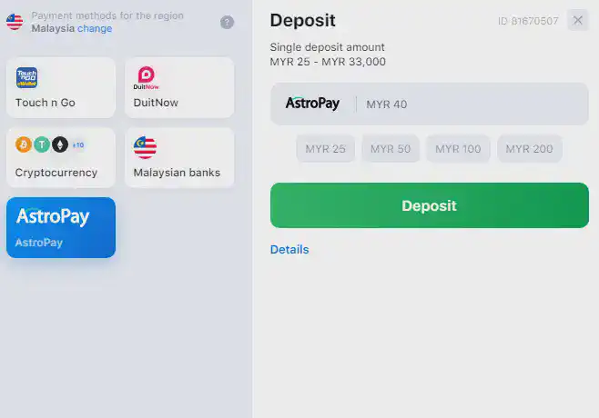 1win Deposits in Malaysia
