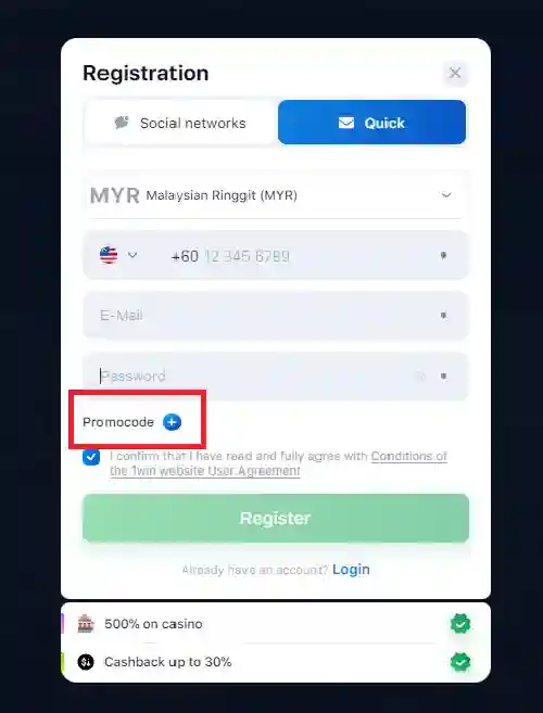 Promo Codes for 1win Malaysia